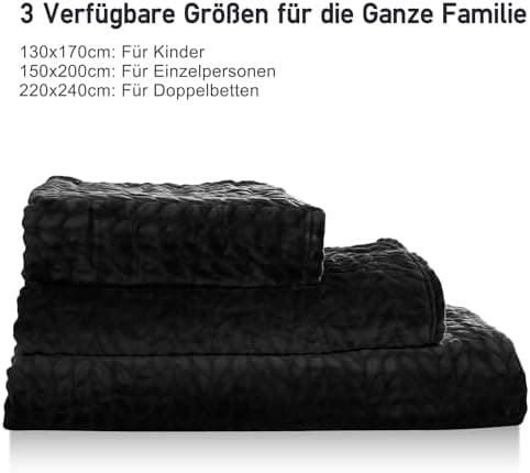 Winthome Kuscheldecke Flauschig Weich für Kinder geeignet, Warme Couchdecke Pflegeleicht, Kuschelige Fleecedecke für all