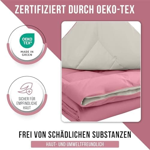 Oeko-TEX Zertifiziert_sleep komfortabel 4-jahreszeiten Bettdecke 135x200 Washbar Baumwolle & Mikrofaser Atmungsaktiv + K