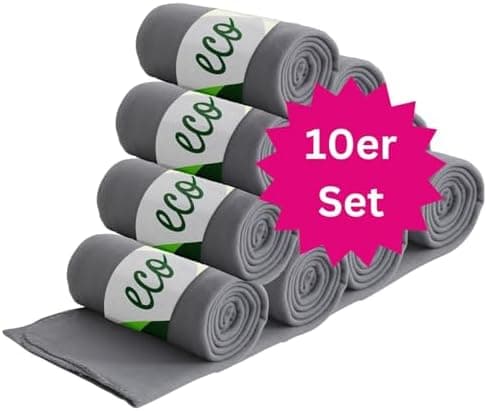Wometo 10er Vorteilspack Fleecedecke grau Anti-Pilling Kettelrand