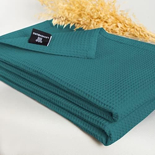 LAYNENBURG Premium Sommerdecke 150 x 200 cm - Waffelpique 100% Baumwolle - Creme OEKO-TEX STANDARD 100