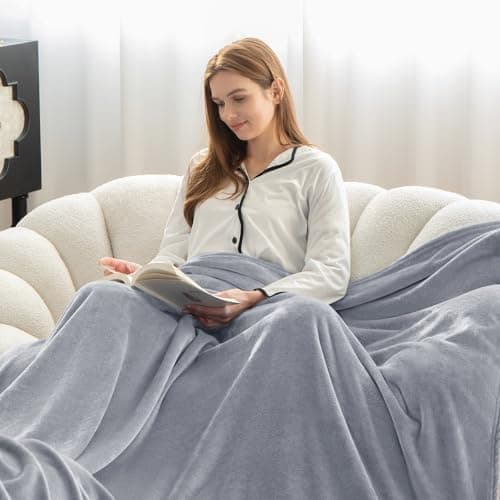 Kuscheldecke WAVVE Flauschig Warm - Sofadecke 150x200 cm Weich für Wohnraum Couchdecke GrauXL
