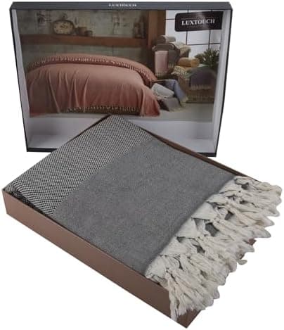 Mixibaby Tagesdecke Anthrazit 220x240 LuxTouch 100% Baumwolle
