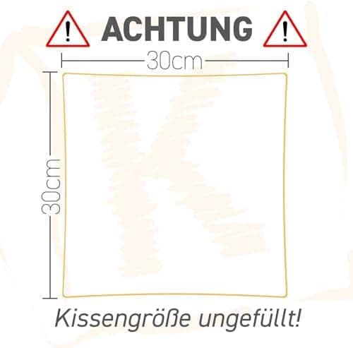 Federkissen 40x40cm, 340g Füllung, Baumwollbezug, Creme Farbe, Made in Germany
