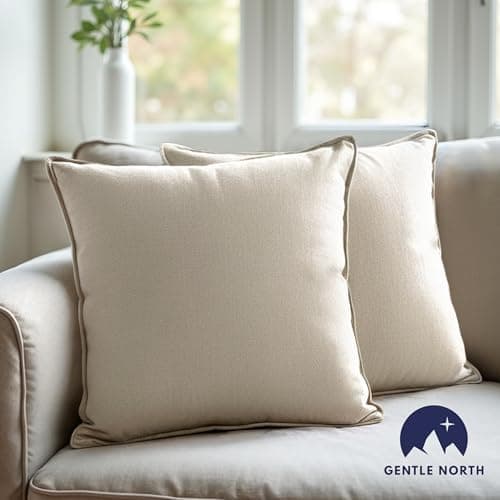 Gentle North Kopfkissen (40x40 cm) - 2er Set - Weiß für Bett und Deko - Ökotex - Waschbar - Reißverschluss für Füllung
