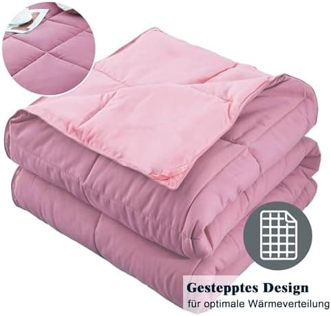 Oeko-TEX zertifizierte Nebelrosa Bettdecke HIG 155x220 cm - Weich & Flauschig - 1500g Daunenalternative (250GSM)