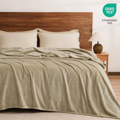 Oeko-Tex Weich Warm Kuscheldecke PHF Flauschig Fleecedecke 130x150cm - Beige, Couch, Sofa & Bett Überwurf