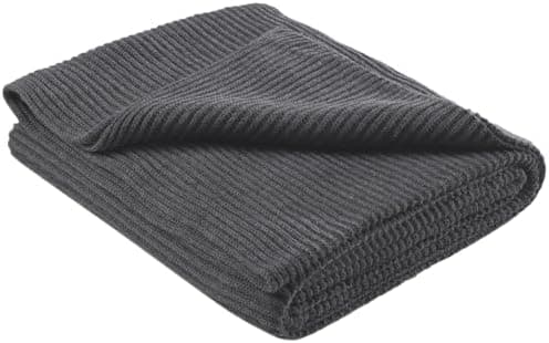 Wometo Kuscheldecke Strick warme weiche Strickmuster grau 140x190 OEKO-TEX