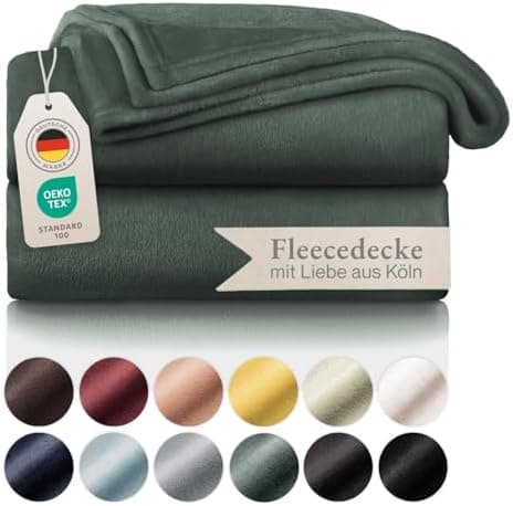 Blumtal wohndecke Anthrazit - flauschig - Oeko-TEX zertifiziert - 130x150 cm - Couch & Wohnzimmernutzung - Fliesdecke -