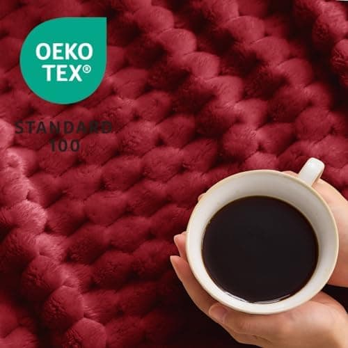 Vielit Ultraweiche Kuscheldecke Flauschig Rot – Warme & Gemütliche Couch & Sofadecke, Atmungsaktiv & Pflegeleicht, OEKO-