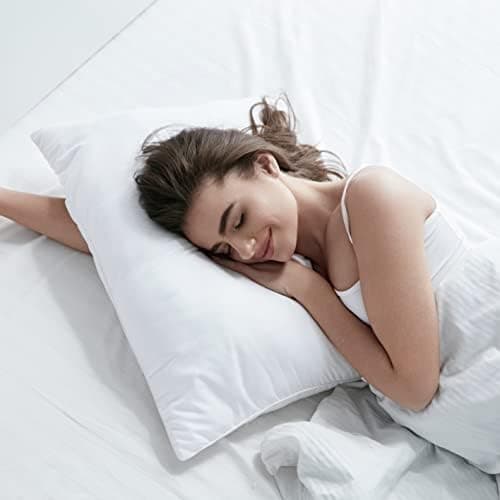 Wometo Premium Oeko-TEX Feder- & Daunenkissen - 80x80 cm, 90% Federn 10% Daunen, 1200 g Füllung Baumwolle Bezug, weiß (F