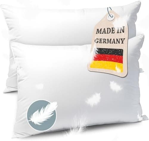 Knerst Federkissen - 100% Federfüllung für erholsamen Schlaf - Ökotex-Zertifiziert 50x50 2er Set