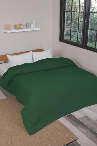 Premium Waffelpique Tagesdecke Grau 160x220cm - Leichte Sommerdecke für Bett und Sofa - 100% Baumwolle
