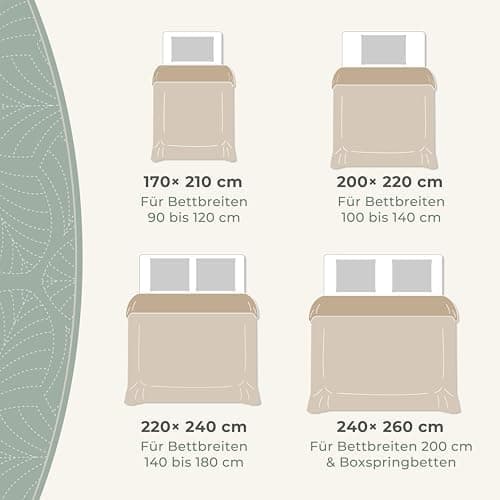 Gräfenstayn Premium Tagesdecke Anthrazit - weich, knitterfrei & pflegeleicht - Nahtlose Steppung & Blatt-Design - Bett &