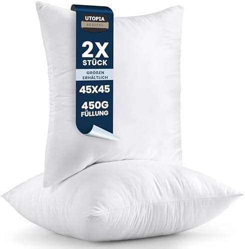 Utopia Bedding 2er Set Weiß - Innenkissen Füllkissen OEKO-TEX STANDARD 100