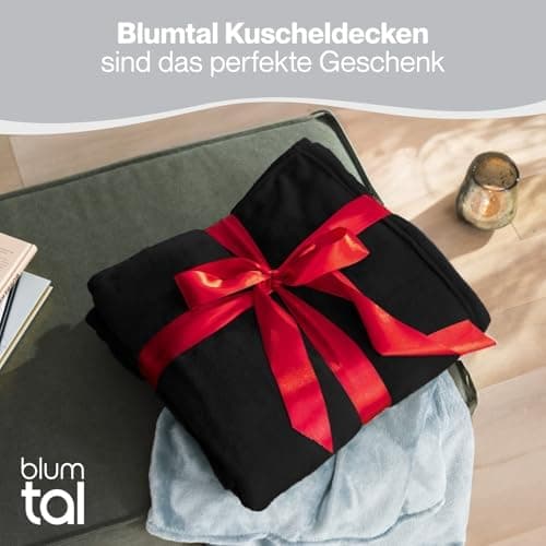 Blumtal wohndecke Anthrazit - flauschig - Oeko-TEX zertifiziert - 130x150 cm - Couch & Wohnzimmernutzung - Fliesdecke -