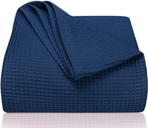 LAYNENBURG Premium Sommerdecke 150 x 200 cm - Waffelpique 100% Baumwolle - Creme OEKO-TEX STANDARD 100