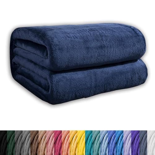 Kuscheldecke Flauschig Fleecedecke für Tiefen Schlaf und Bessere Erholung, Schwarz 130 x 160 cm