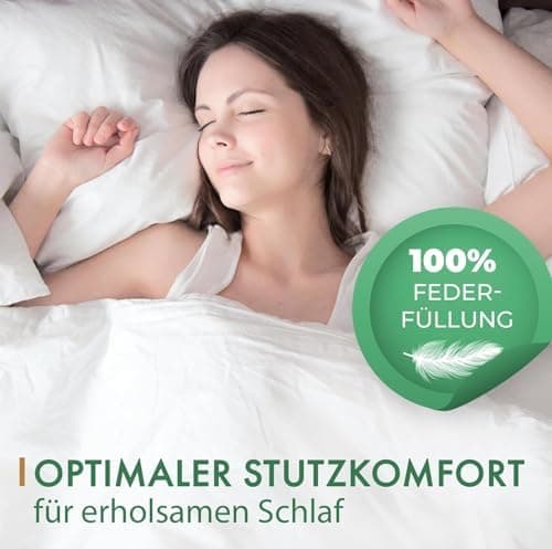 Knerst Federkissen - 100% Federfüllung für erholsamen Schlaf - Ökotex-Zertifiziert 50x50 2er Set