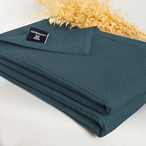 LAYNENBURG Premium Sommerdecke 150 x 200 cm - Waffelpique 100% Baumwolle - Creme OEKO-TEX STANDARD 100