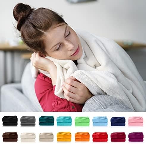 Heimtexland Kuscheldecke flauschig Oekotex warm Super Soft Decke 130x170 cm Bordeaux weinrot