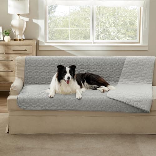 BEDSURE wasserdichte Hundedecke - 76x178 cm rutschfeste Schutzmatte für Couch, waschbar und kratzfest, Grau OEKO-TEX STA