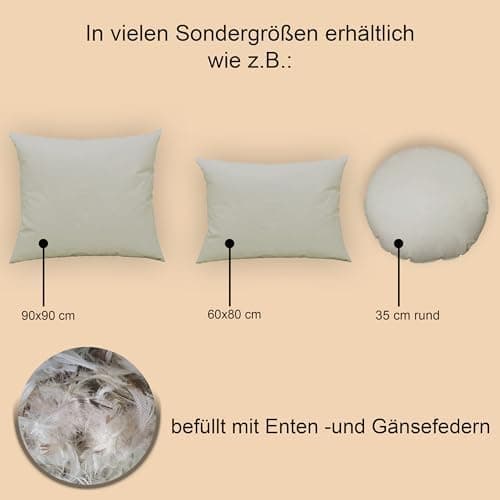 Federkissen 50x50 cm Deko für Sofa und Bett
| Kopfkissen 50x50 cm mit Füllkissen fürComfort und Deko
| Cocktailkissen 5