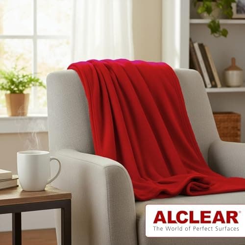 ALCLEAR Schokobraun Fleecedecken 130x160 cm, über 200 g/m2, SOFAGEDECKE DECKE Wohndecke Picknickdecke OEKO-TEX