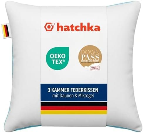 2'er Set Kopfkissen für bestem Schlafkomfort - Federkissen 80x80 cm mit Daunen & Federn - Weich und bequem zum Schlafen
