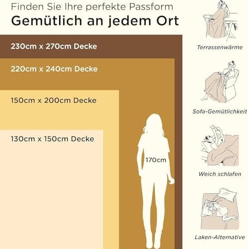 BEDSURE Wohndecke Warm Grau - Weich, Fleecedecke für Frauen, Couch Überwurf 150x200cm