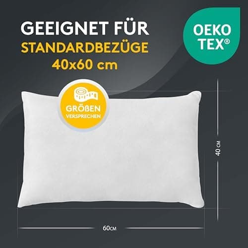 LILENO HOME 40x40 cm waschbares Kissenfüllmaterial - ideal für Allergiker und Couchkissen, Sofa Kissen, Cocktailkissen u