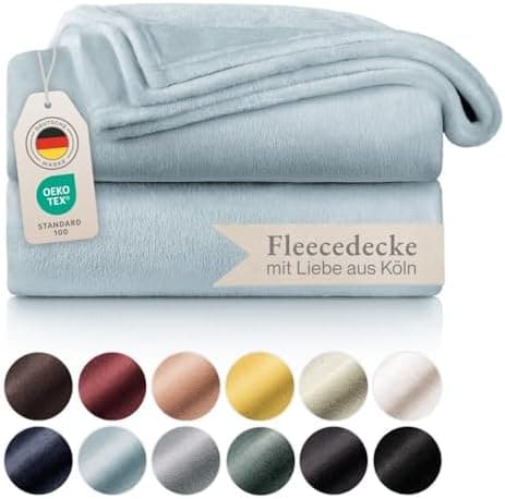 Blumtal wohndecke Anthrazit - flauschig - Oeko-TEX zertifiziert - 130x150 cm - Couch & Wohnzimmernutzung - Fliesdecke -