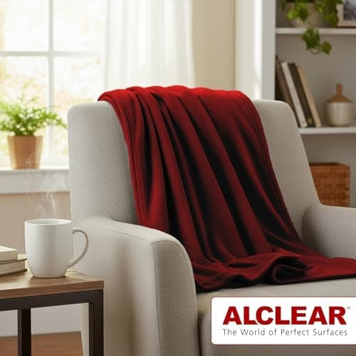 ALCLEAR Schokobraun Fleecedecken 130x160 cm, über 200 g/m2, SOFAGEDECKE DECKE Wohndecke Picknickdecke OEKO-TEX