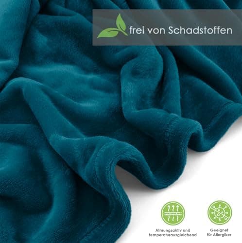 Heimtexland Kuscheldecke flauschig Oekotex warm Super Soft Decke 130x170 cm Bordeaux weinrot
