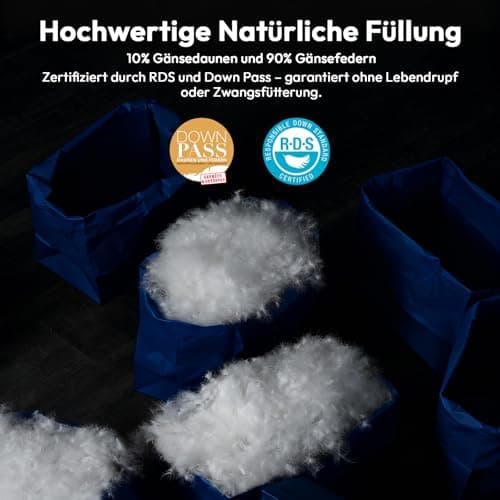 Premium Daunendecke 135x200cm, Ganzjahresdecke für die gesamte Familie, perfekt zur Winterschluss/libsaison, 100% Geräus