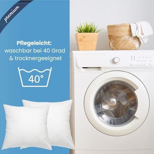 Wometo Premium-Line Oeko-TEX Feder- & Daunenkissen 85% Federn 15% Daunen 40x40 300 g Baumwolle Weiss