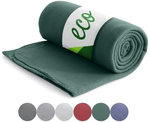 Wometo Eco Fleecedecke 100% recyceltes Material - Dunkelgrau ca. 400 g OEKO-TEX geprüft Anti-Pilling & Kettelrand

Womet