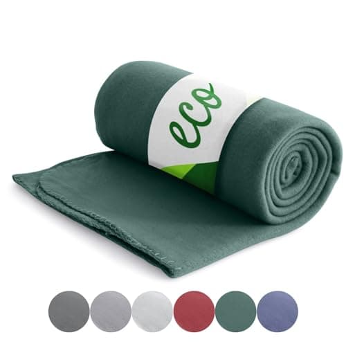 Wometo Eco Fleecedecke 100% recyceltes Material - Dunkelgrau ca. 400 g OEKO-TEX geprüft Anti-Pilling & Kettelrand

Womet