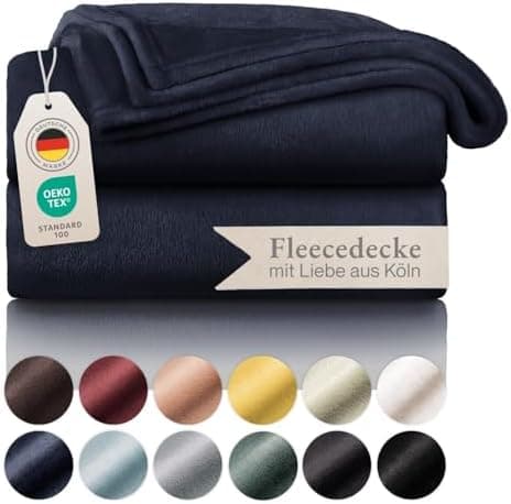 Blumtal wohndecke Anthrazit - flauschig - Oeko-TEX zertifiziert - 130x150 cm - Couch & Wohnzimmernutzung - Fliesdecke -