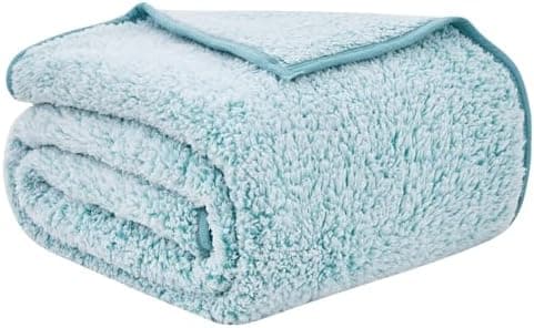 EMME Flauschige Sherpa Kuscheldecke Oeko-Tex 150x200 cm, perfekt für Winterspazieren und Relaxen - doppelseitig weich, l