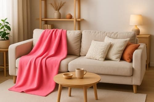 Betz Fleecedecke – weiche Wohndecke & Kuscheldecke – fürs Sofa & Bett – flauschig, leicht, wärmend & pflegeleicht – lila