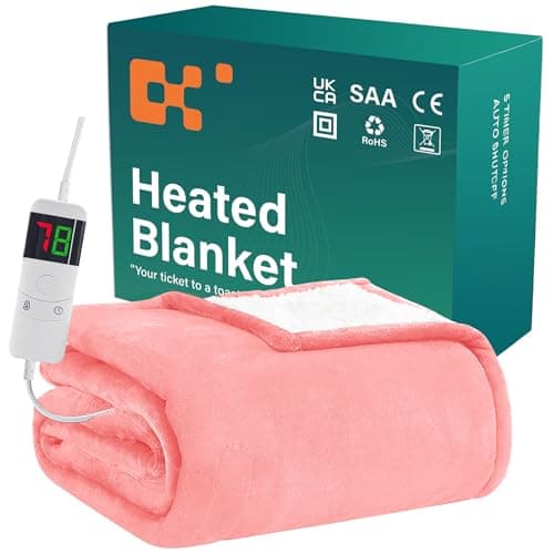 BOMOVA Heizdecke Grau, 130x180cm, Warme Kuscheldecke mit Abschaltautomatik & Timertechnologie für Women & Wohnzimmer, We