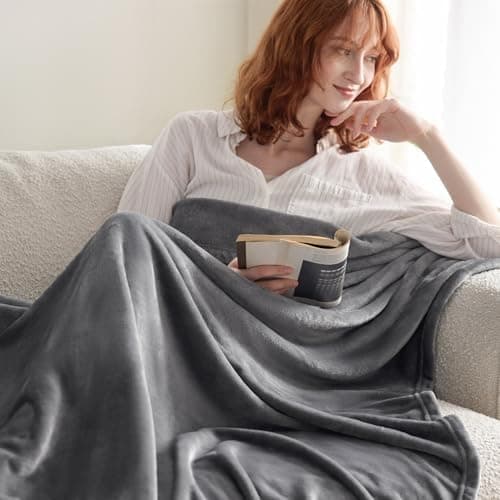 BEDSURE Wohndecke Warm Grau - Weich, Fleecedecke für Frauen, Couch Überwurf 150x200cm