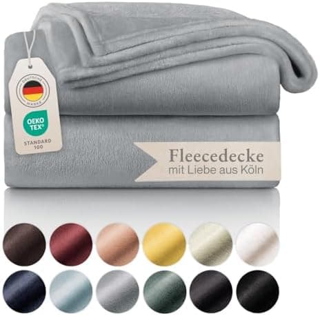 Blumtal wohndecke Anthrazit - flauschig - Oeko-TEX zertifiziert - 130x150 cm - Couch & Wohnzimmernutzung - Fliesdecke -