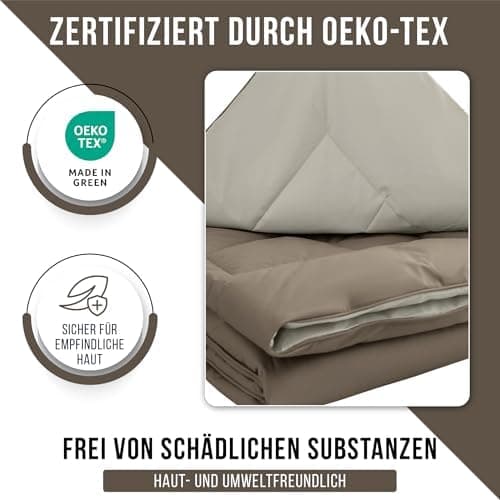 Oeko-TEX Zertifiziert_sleep komfortabel 4-jahreszeiten Bettdecke 135x200 Washbar Baumwolle & Mikrofaser Atmungsaktiv + K