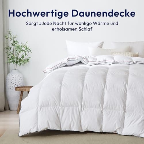 Premium Daunendecke 135x200cm, Ganzjahresdecke für die gesamte Familie, perfekt zur Winterschluss/libsaison, 100% Geräus