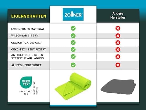ZOLLNER Kuscheldecke in 130x170 cm - kuschelige und langlebige Fleecedecke - antistatisch und Oeko Tex® Zertifiziert