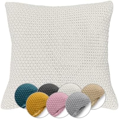Wometo Oeko-TEX Sofakissenbezug Strick 45x45 türkis Petrol Reißverschluss warme weiche Kissenhülle OEKO-TEX STANDARD 100