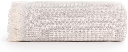 Todocama Mehrzweck-Tagesdecke - Beige Sand, 180 x 260 cm, Bett und Sofa Überwurf, Jarapas, Waffelstruktur, Multi-Use