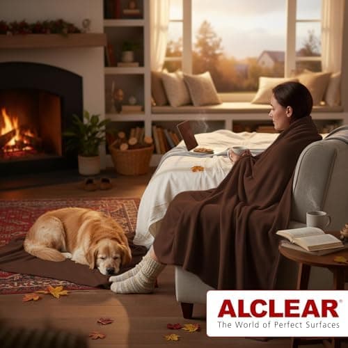 ALCLEAR Schokobraun Fleecedecken 130x160 cm, über 200 g/m2, SOFAGEDECKE DECKE Wohndecke Picknickdecke OEKO-TEX