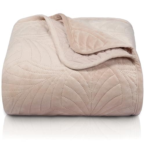 Gräfenstayn Premium Tagesdecke Anthrazit - weich, knitterfrei & pflegeleicht - Nahtlose Steppung & Blatt-Design - Bett &